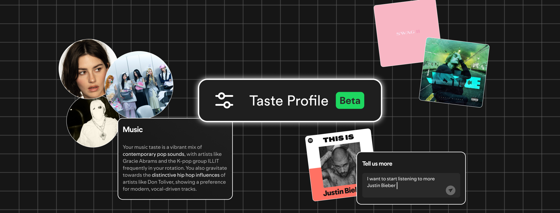 Noua funcție Taste Profile permite utilizatorilor să personalizeze recomandările muzicale pe Spotify.