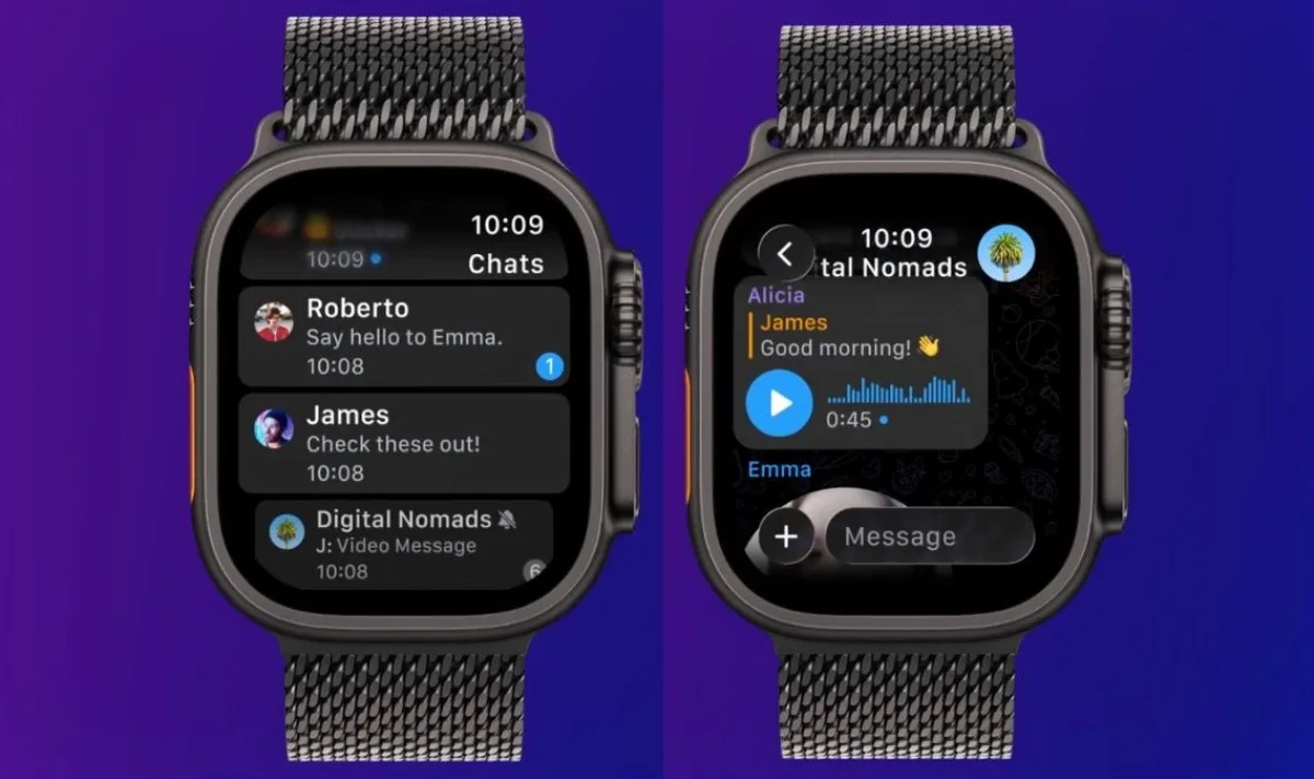 Noua aplicație Telegram pentru Apple Watch permite trimiterea de mesaje și GIF-uri.