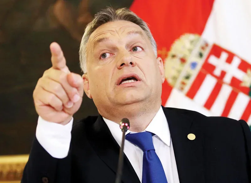 Viktor Orbán vorbește la congresul Fidesz din Budapesta.