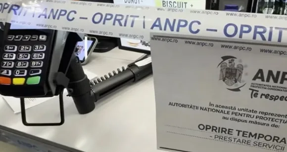 Dispozitiv de plată ANPC, semn de oprire temporară a serviciilor.