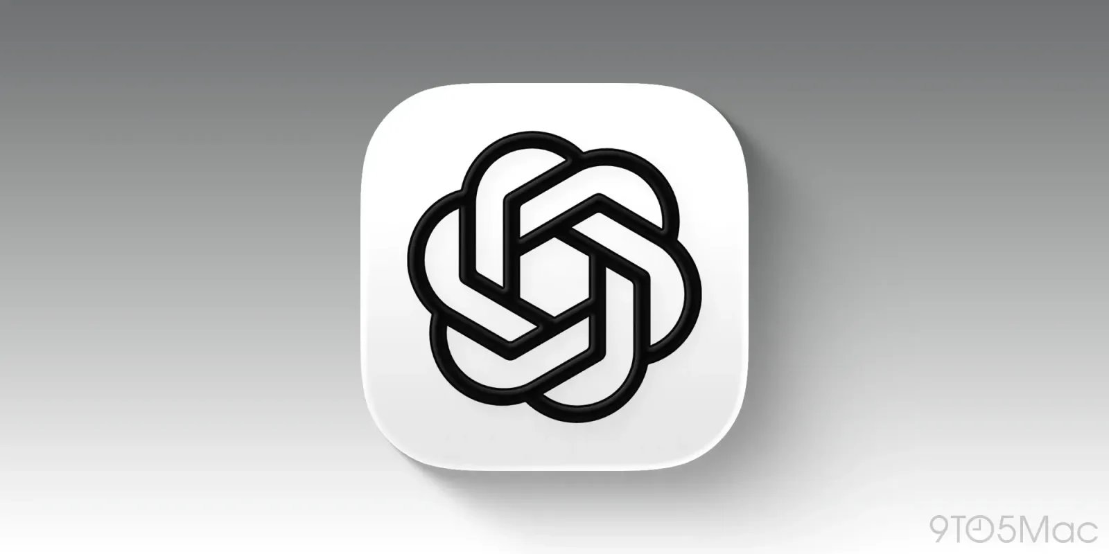 Logo OpenAI pe fundal gri, simbolizând inovația în AI.