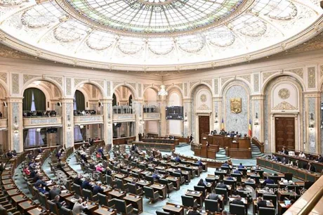 Senatul în timpul dezbaterilor pentru legea integrității, cu senatori prezenți în sală.