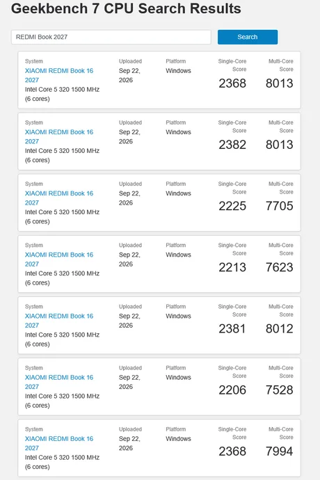 Laptopul Redmi Book 16 2027 va avea performanțe ridicate cu Intel Core i5.
