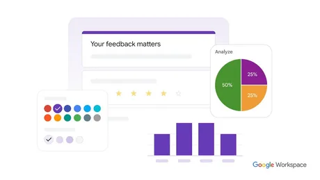 Integrarea Gemini în Google Forms facilitează generarea rapidă a sondajelor automate.