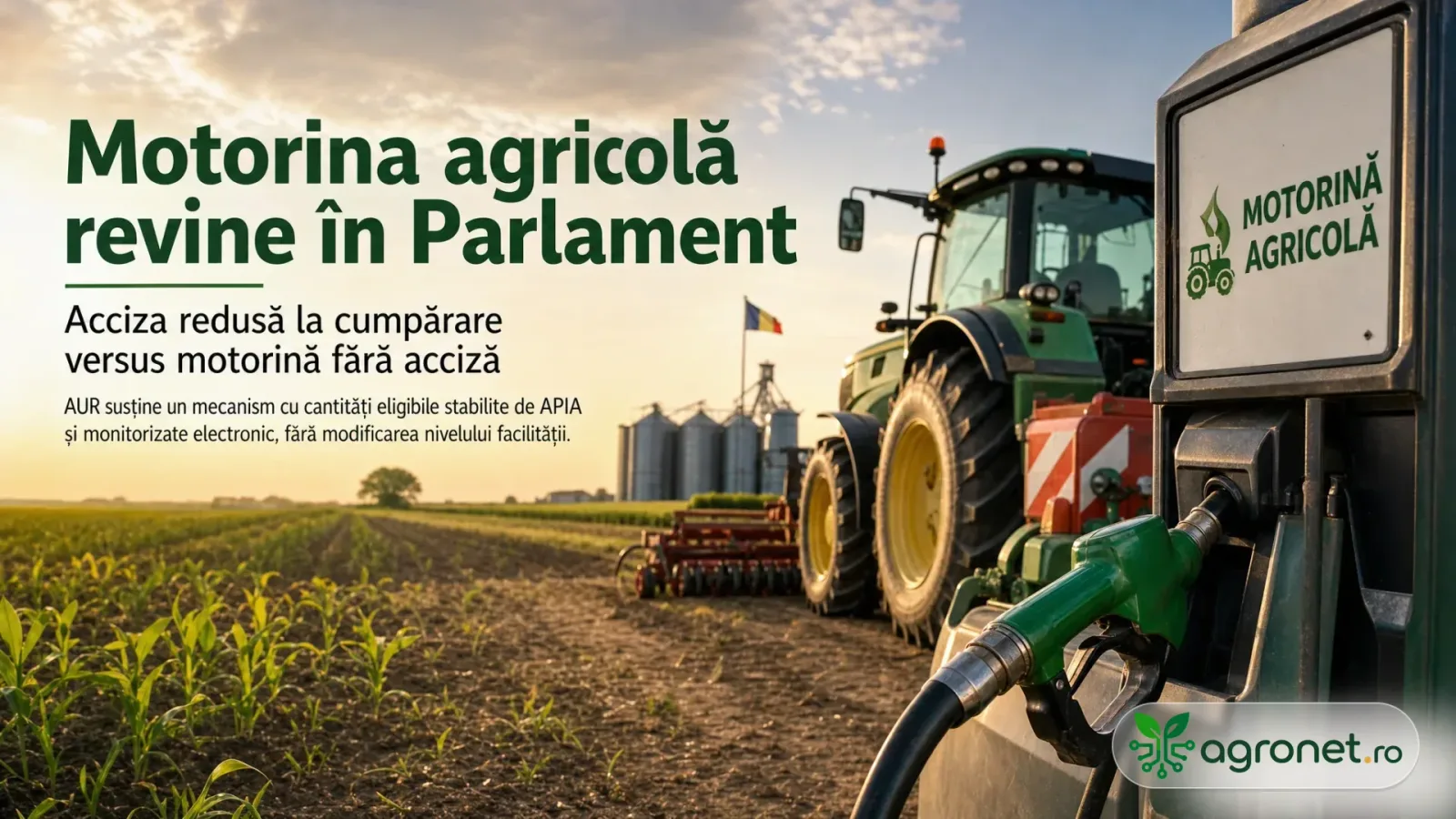 Propunerea de acciză redusă la motorina agricolă pentru fermieri.