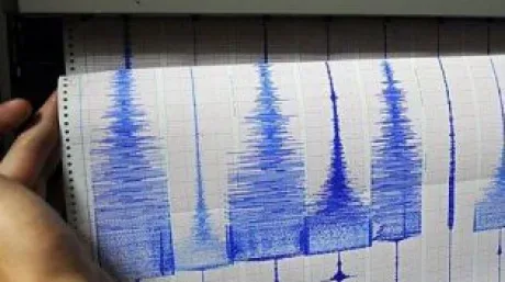 Grafic seismografic care arată intensitatea cutremurului din Vrancea.