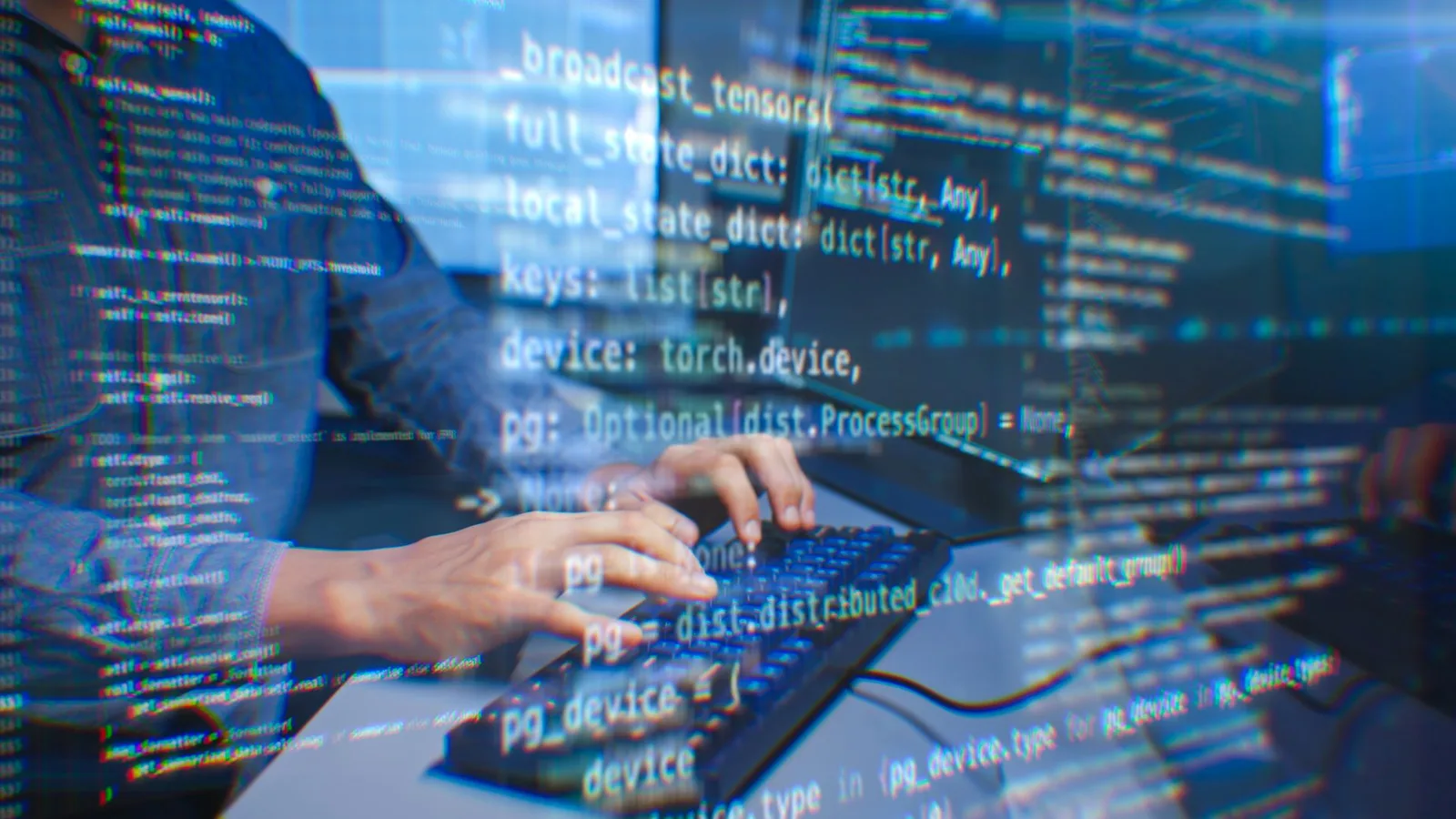 Un tânăr analizează cod pe un laptop, evidențiind vulnerabilități de securitate.