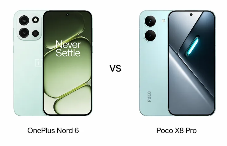 Comparație între OnePlus Nord 6 și Poco X8 Pro, evidențiind performanța și autonomie.