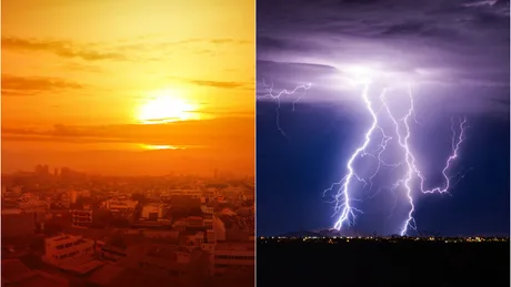 Vreme caniculară și furtuni în România, cu temperaturi ridicate și disconfort termic.