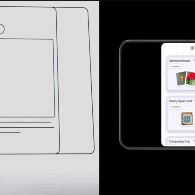 Interfața aplicațiilor pe iPhone Duo cu bare negre pe ecranul interior.