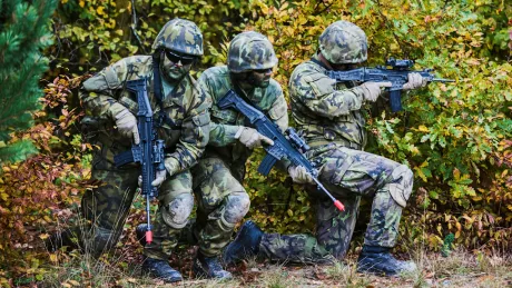 Soldați cehi în acțiune, pregătiți pentru provocări de securitate.