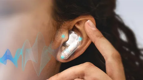 Căști wireless Samsung cu tehnologie avansată pentru apeluri clare.