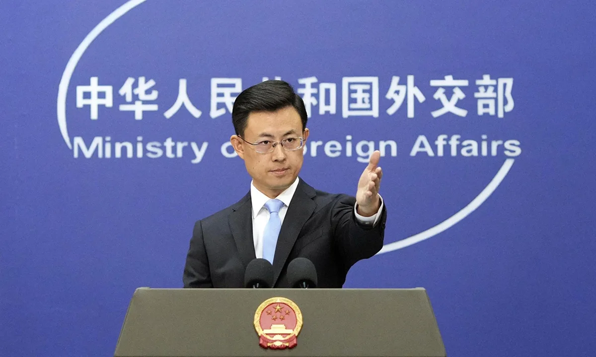 Guo Jiakun, purtător de cuvânt al Ministerului chinez de Externe, la o conferință de presă.