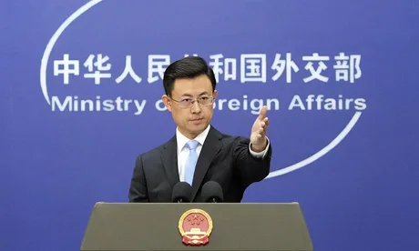 Guo Jiakun, purtător de cuvânt al Ministerului chinez de Externe, la o conferință de presă.