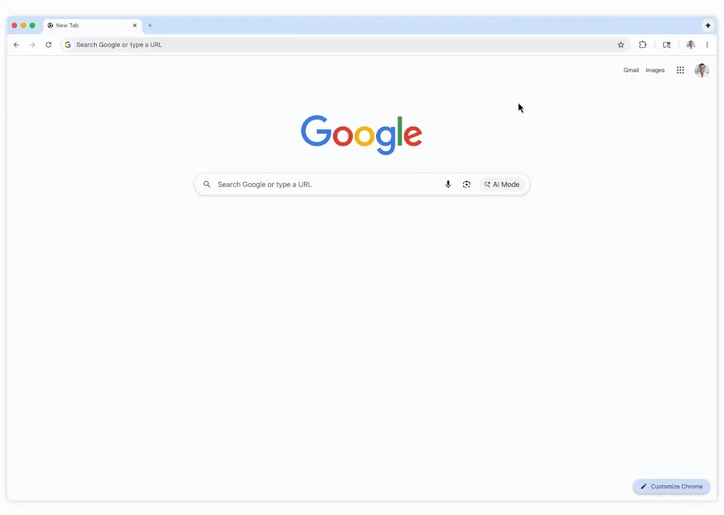 Interfața Google Chrome cu asistentul Gemini activat.