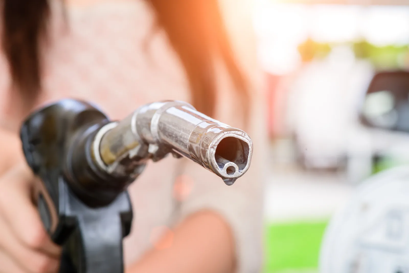 Pompa de combustibil pregătită pentru alimentare cu motorină.