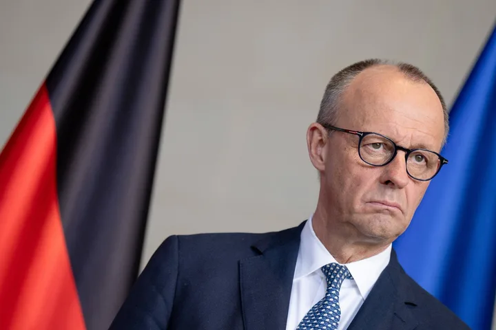 Friedrich Merz la conferința de presă despre viitorul Serbiei în UE.