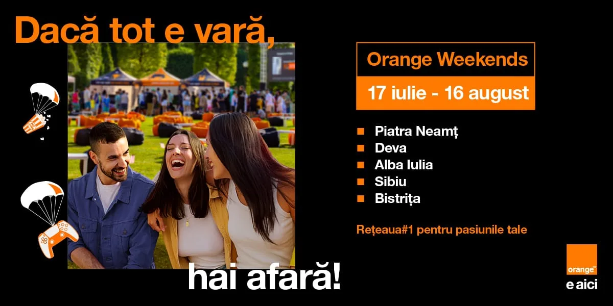 Participanți bucurându-se de activități în aer liber la Orange Weekends.