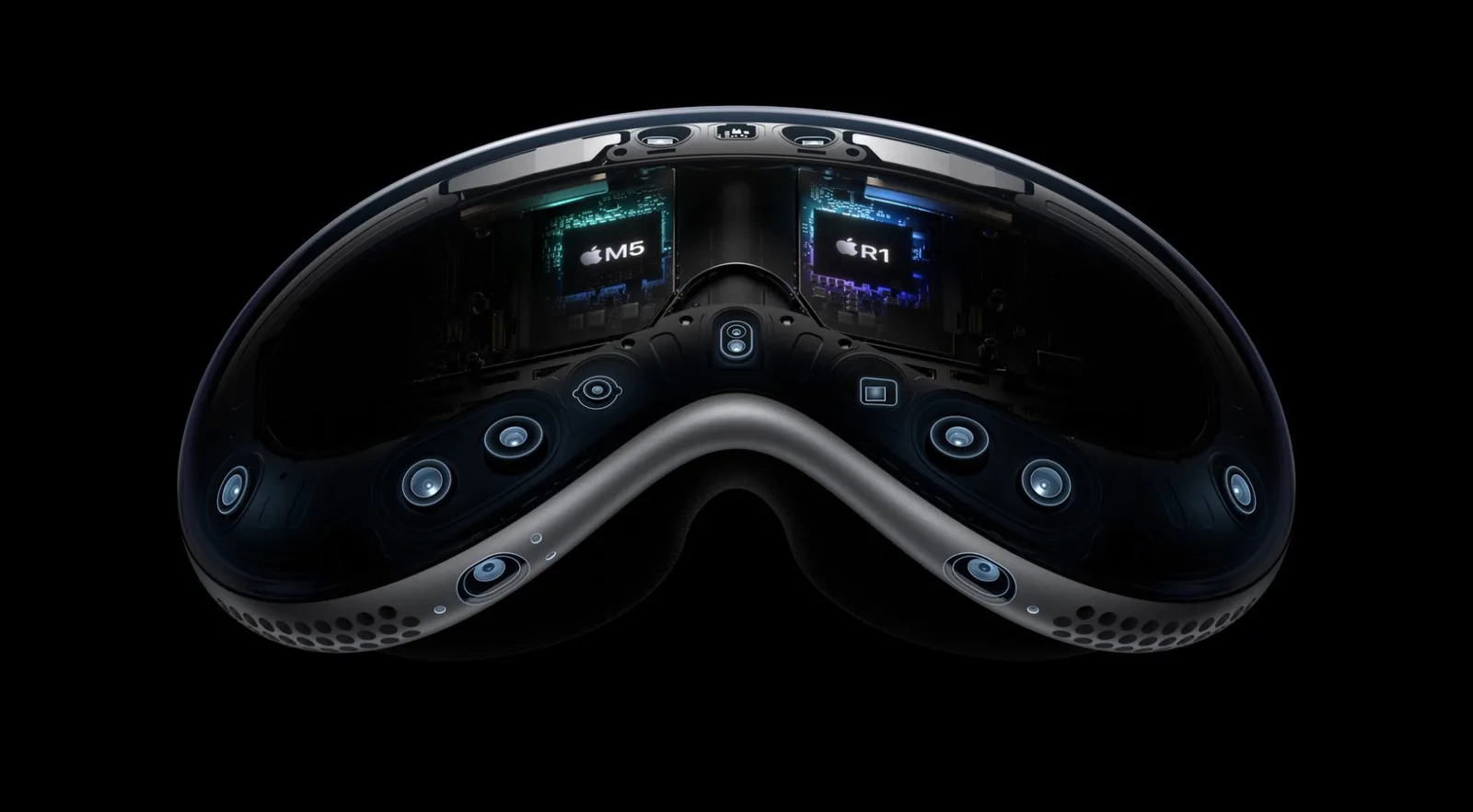 Ochelari inteligenți cu design futurist, evidențiind tehnologia avansată micro-OLED.