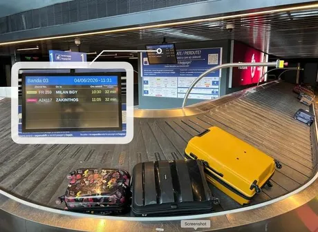 Benzile de bagaje la aeroport cu informații despre livrare și timp de așteptare.
