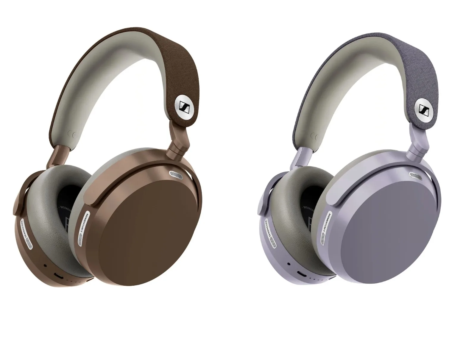 Căști Sennheiser Momentum 5 în culorile Bronze și Lavender, cu design elegant.