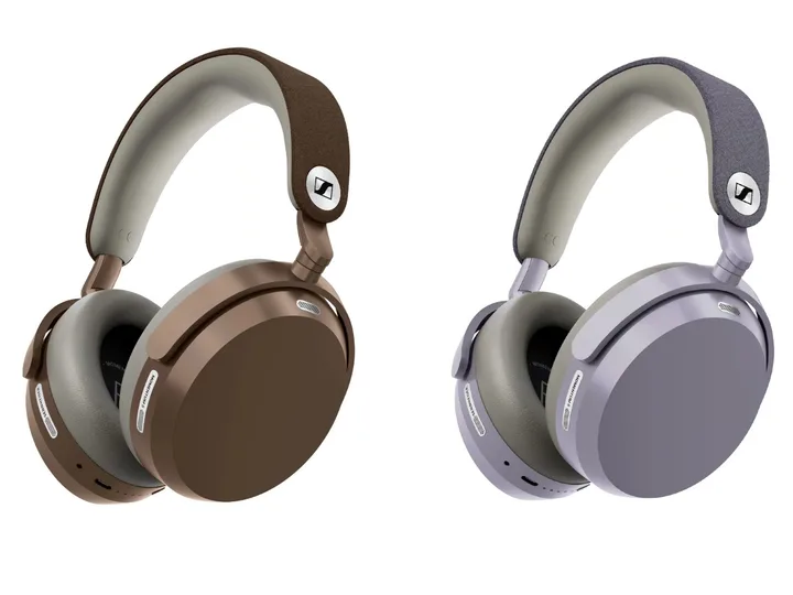 Căști Sennheiser Momentum 5 în culorile Bronze și Lavender, cu design elegant.