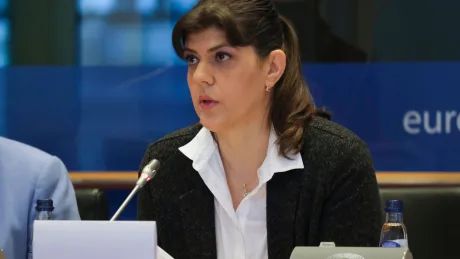 Laura Codruța Kovesi discutând despre ancheta EPPO.