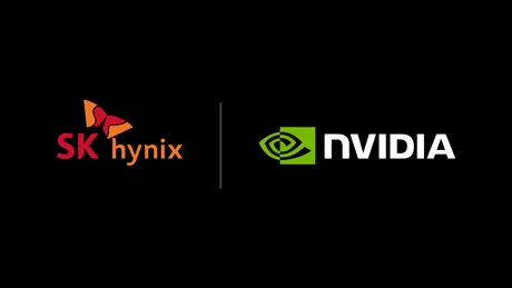 Logo-urile NVIDIA și SK hynix, simbolizând parteneriatul în dezvoltarea memoriilor avansate.