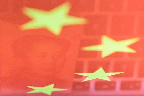 Stele galbene pe fundal roșu, simbolizând controlul Chinei asupra investițiilor externe.