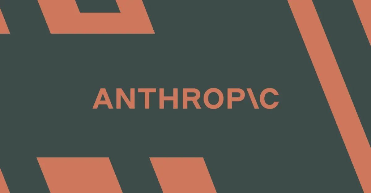 Logo-ul companiei Anthropic pe un fundal modern și colorat.