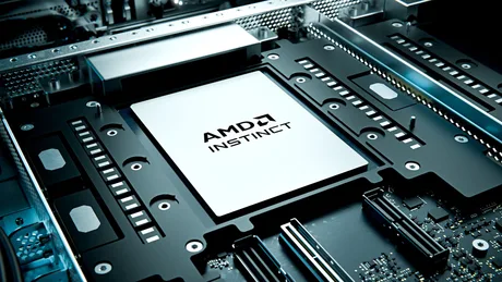 Accelerator AMD Instinct MI455X, cu memorie HBM4 și performanță ridicată.