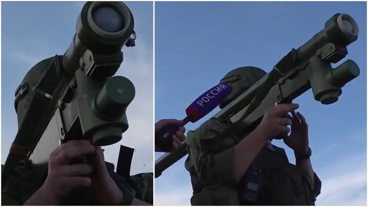 Un sistem MANPADS neidentificat, folosit de militari la granița cu Ucraina.