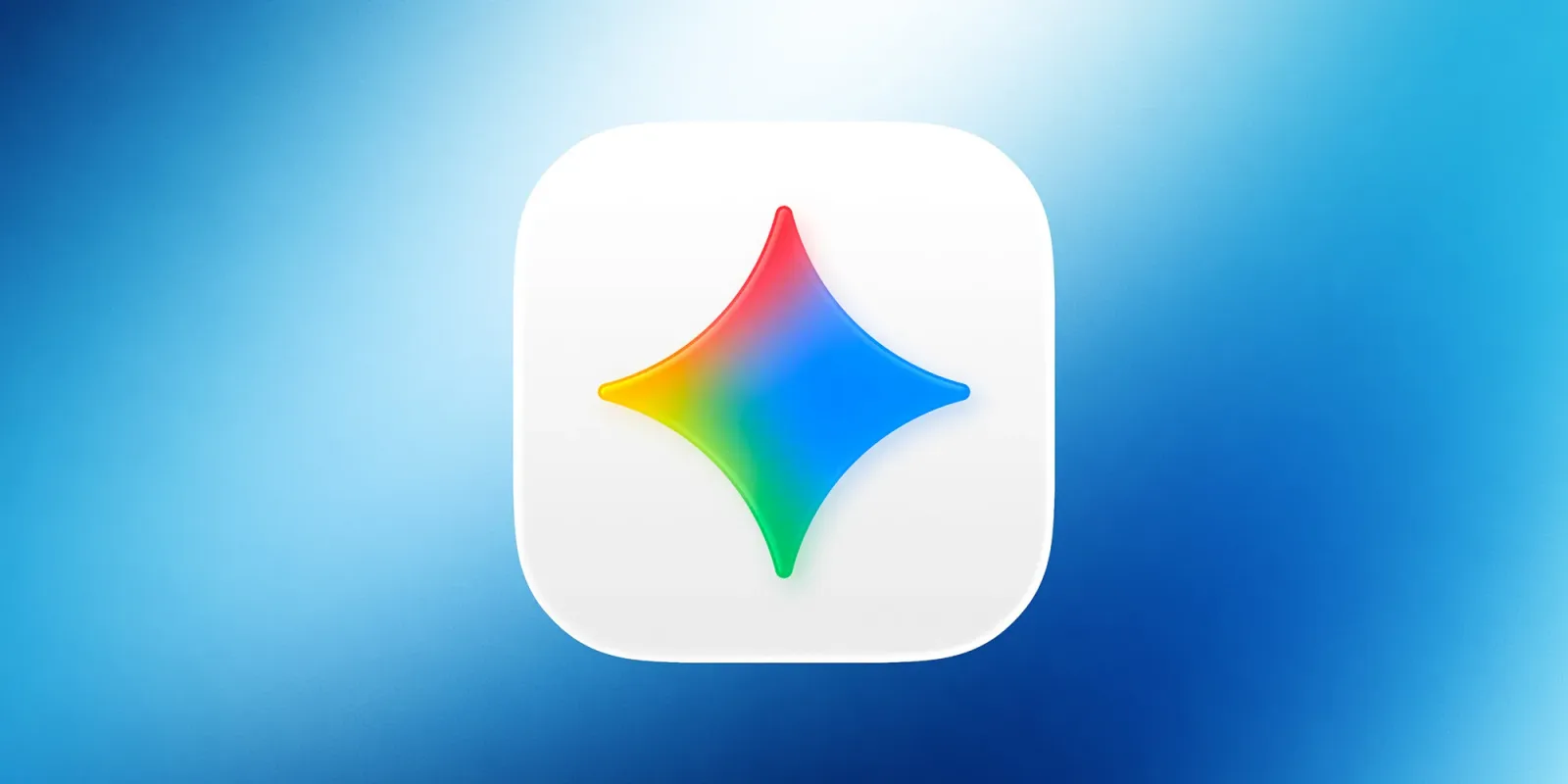 Logo colorat al aplicației Gemini pe fundal albastru