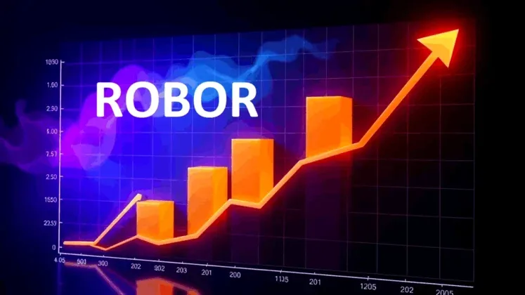 Grafic care ilustrează evoluția ROBOR între 2018 și 2025.