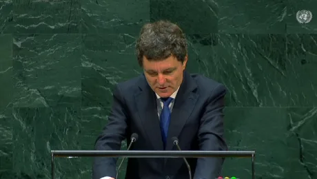 Nicușor Dan susține un discurs la ONU despre gazele din Marea Neagră.