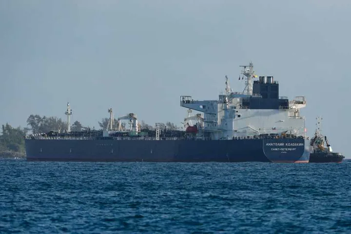 Vapor de transport maritim pentru exportul de țiței în portul rusesc.