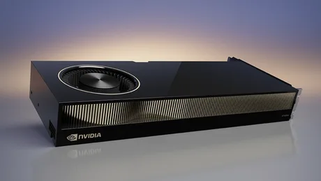 Placa video RTX Pro 6000 Blackwell, cu design elegant și specificații avansate.