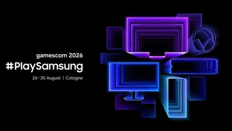 Logo-ul Gamescom 2026 cu un design modern și culori vibrante