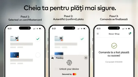 Generare payment passkey în aplicația xMoney pentru plăți online rapide.