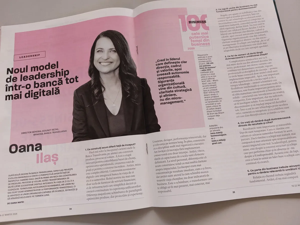 Oana Ilaș, director adjunct BT, discutând despre leadership digital.