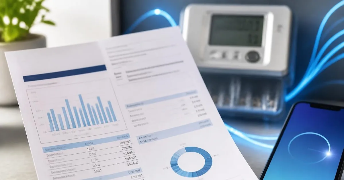 Factură de energie electrică cu detalii despre consum și termene de plată.