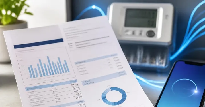Factură de energie electrică cu detalii despre consum și termene de plată.