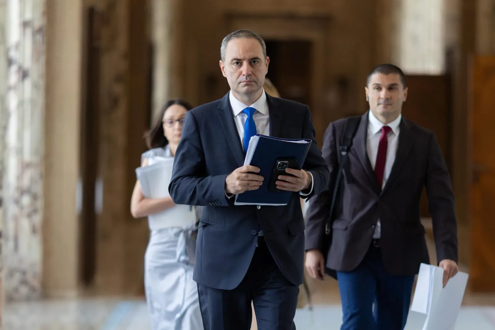Nicușor Dan discutând despre reformele din PNRR.