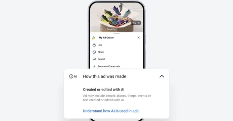 Noua etichetare a reclamelor cu IA în My Ad Center de la Google.