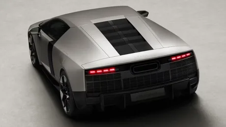 Design futurist al supercarului hibrid Audi Nuvolari, cu linii elegante.