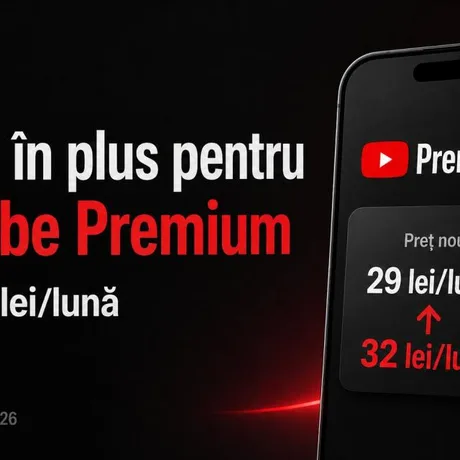 Creșterea prețului abonamentului YouTube Premium în România la 32 lei/lună.