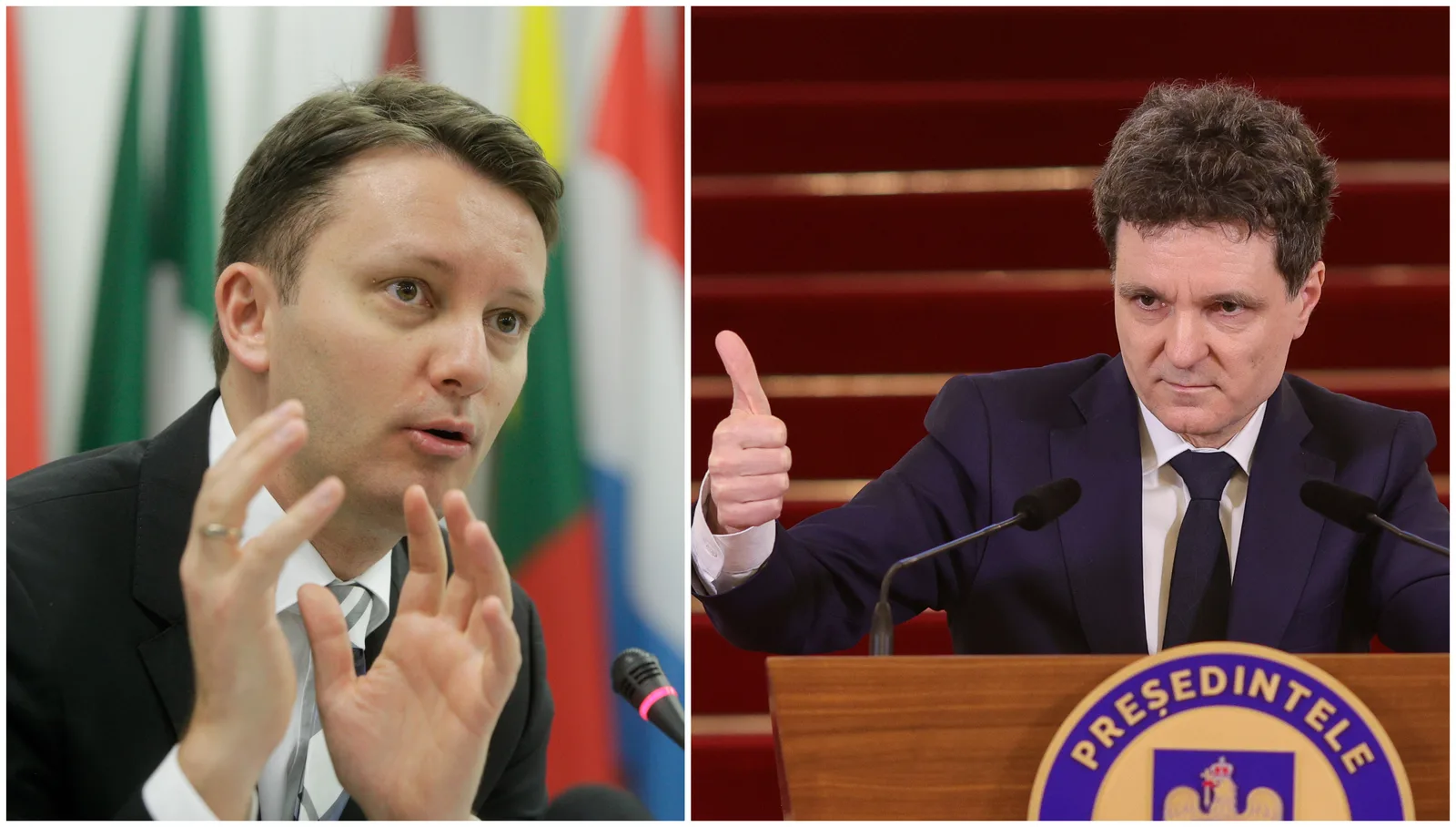 Siegfried Mureșan și Nicușor Dan discutând despre formarea Guvernului.