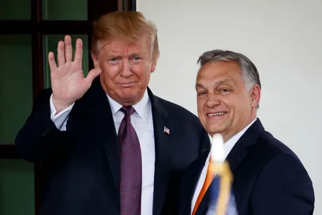 Donald Trump și Viktor Orbán discutând despre candidatură la ONU.