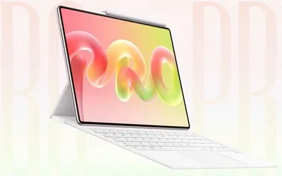Tableta MatePad Pro de la Huawei, ultra-ușoară, cu design modern și suport pentru accesorii.