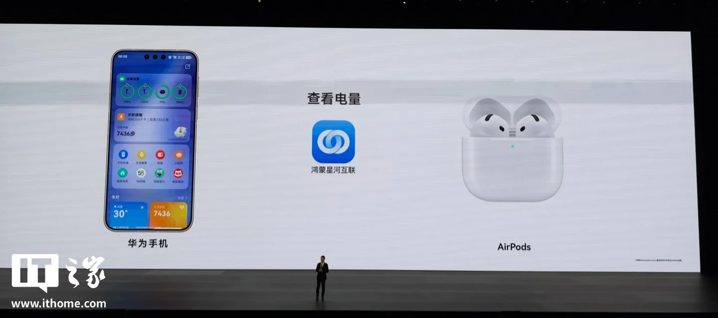 Telefoane Huawei afișând notificări pentru AirPods conectate și nivelul bateriei.